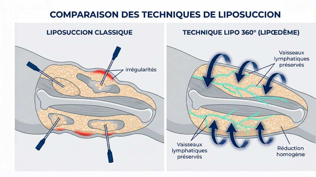 Liposuccion esthétique et liposuccion du lipœdème